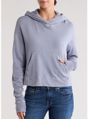 James Perse Relaxed Crop Cotton Hoodie